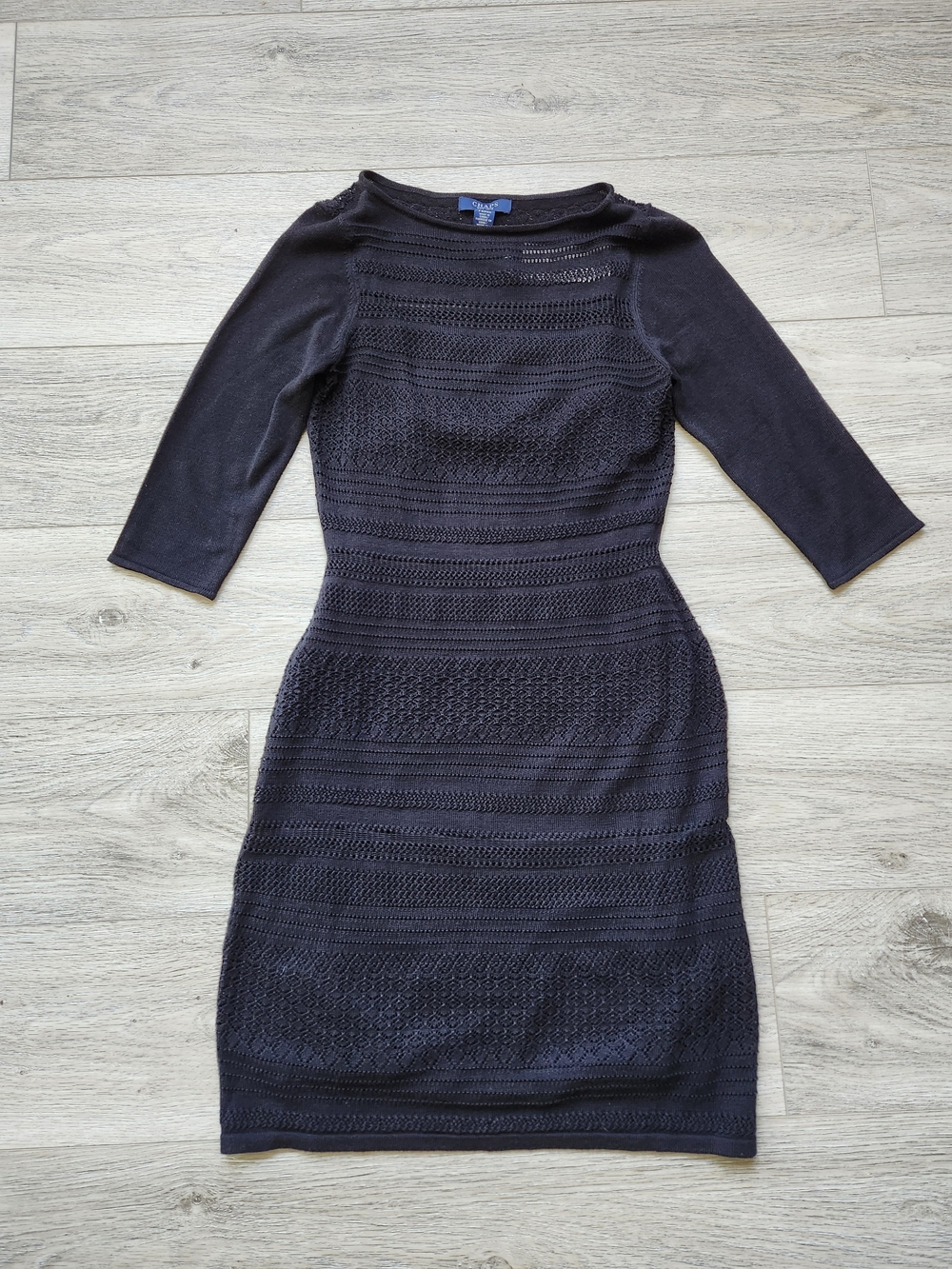 Chaps Black Crochet Dress Womens Sp Petite Nwt Business Casual